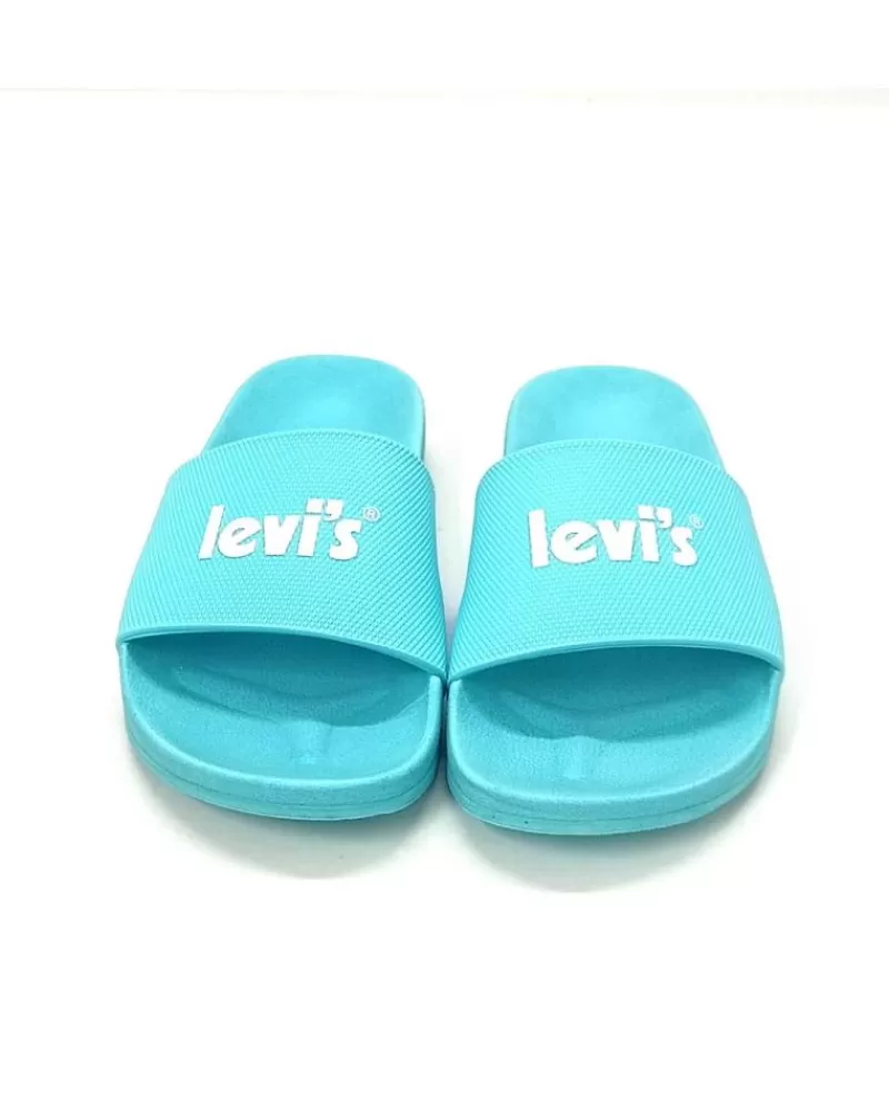 Woman LEVIS Woman Flip Flops Chancla De Goma Celeste Blue