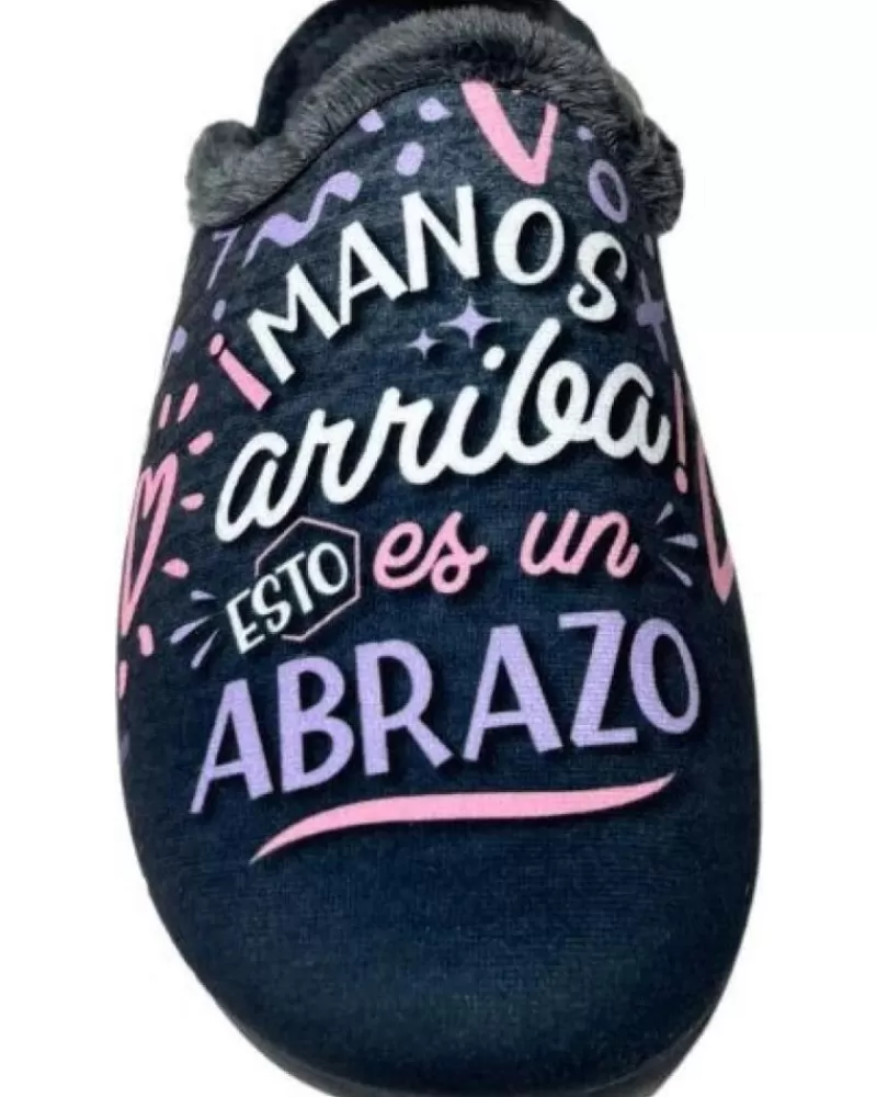 Woman CABRERA Woman House Slipers Pantufla Manos Arriba Esto Es Un Abrazo Gris