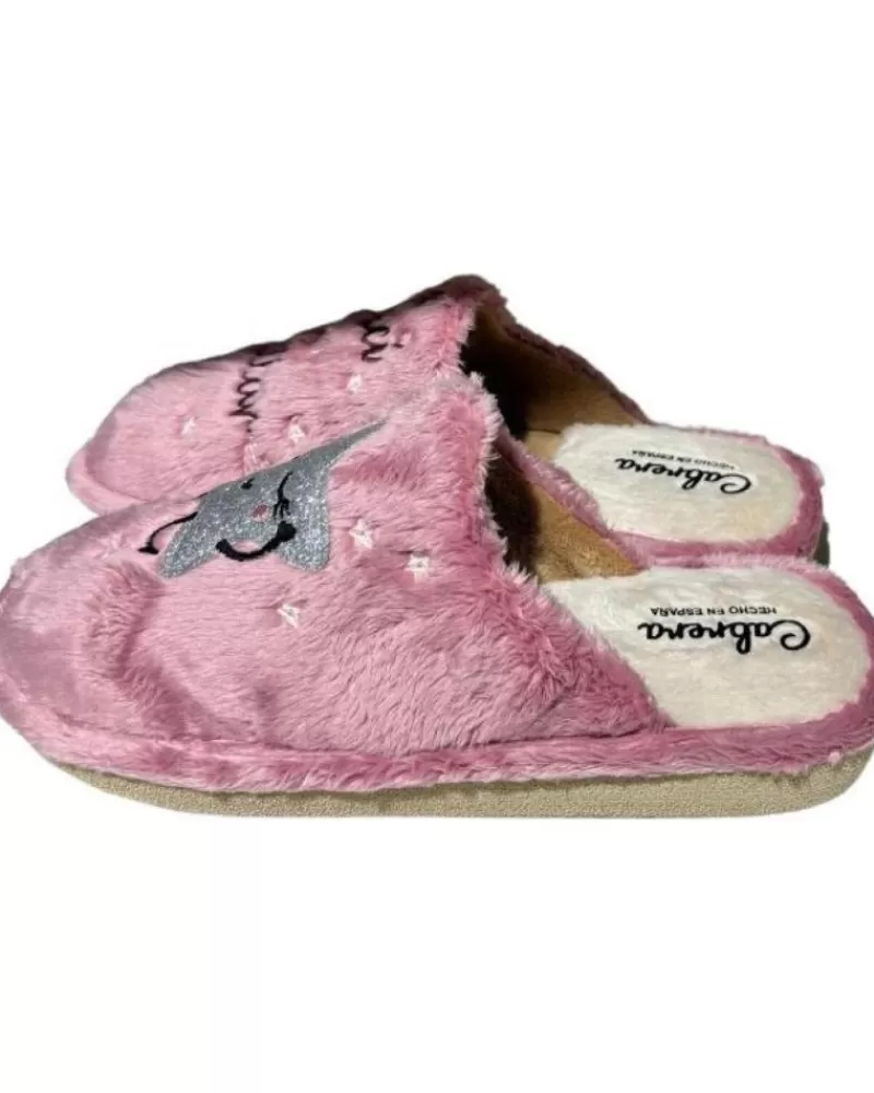 Woman CABRERA Woman House Slipers Pantufla Naci Para Brillar Rosa