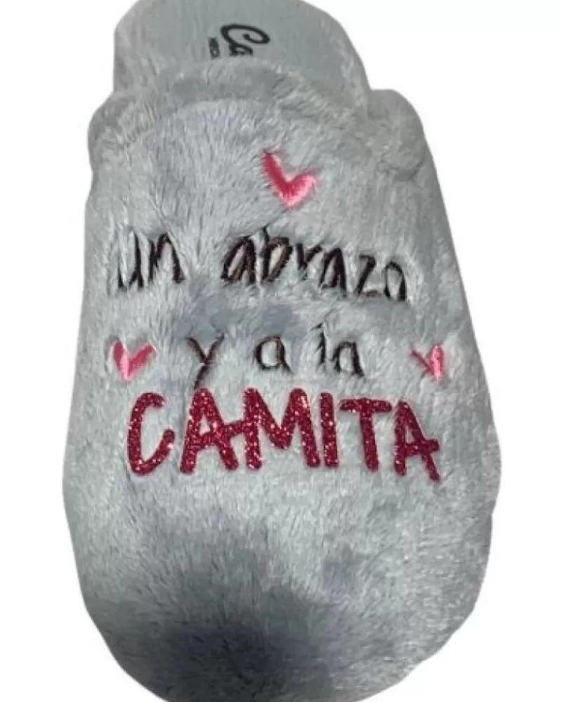 Woman CABRERA Woman House Slipers Pantufla Un Abrazo Y A La Camita Gris