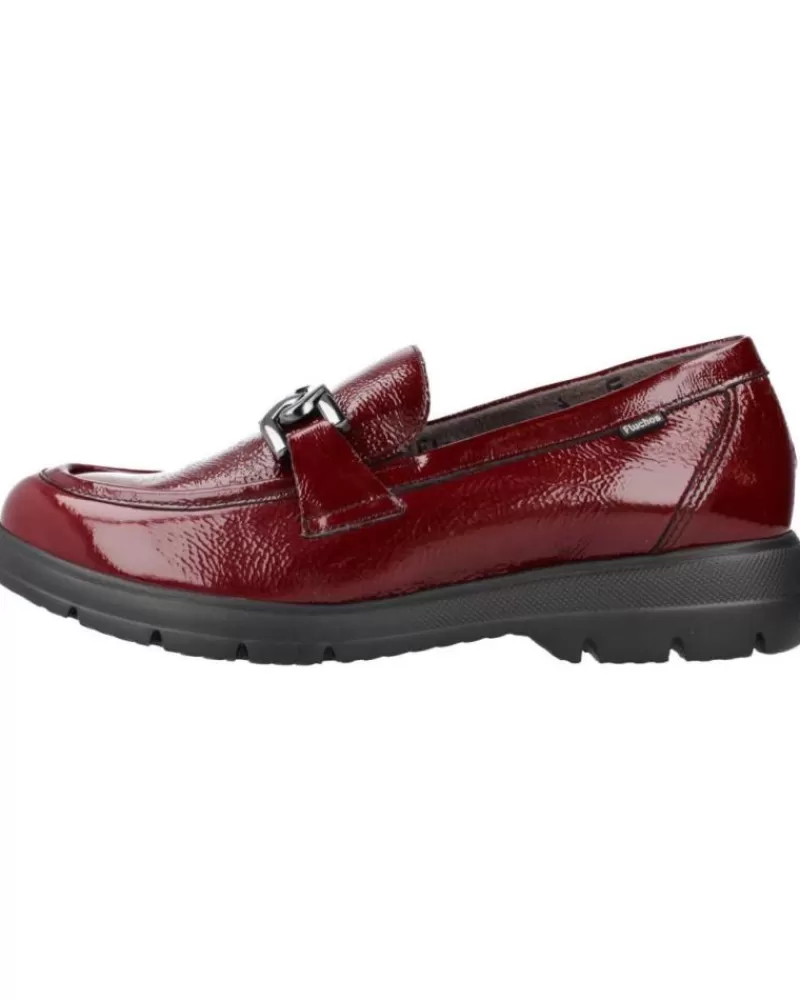 Woman FLUCHOS Woman Mocasines Naplak Burdeos