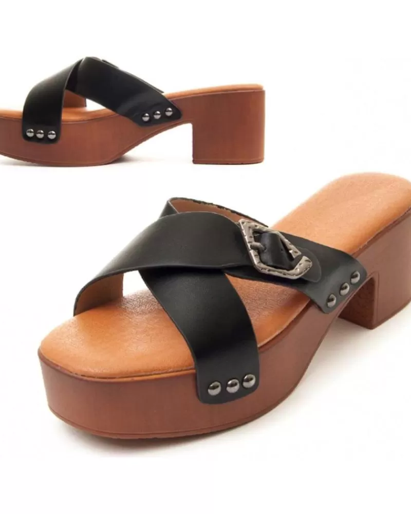 Woman MONTEVITA Woman Sandals Clogsand2 Black