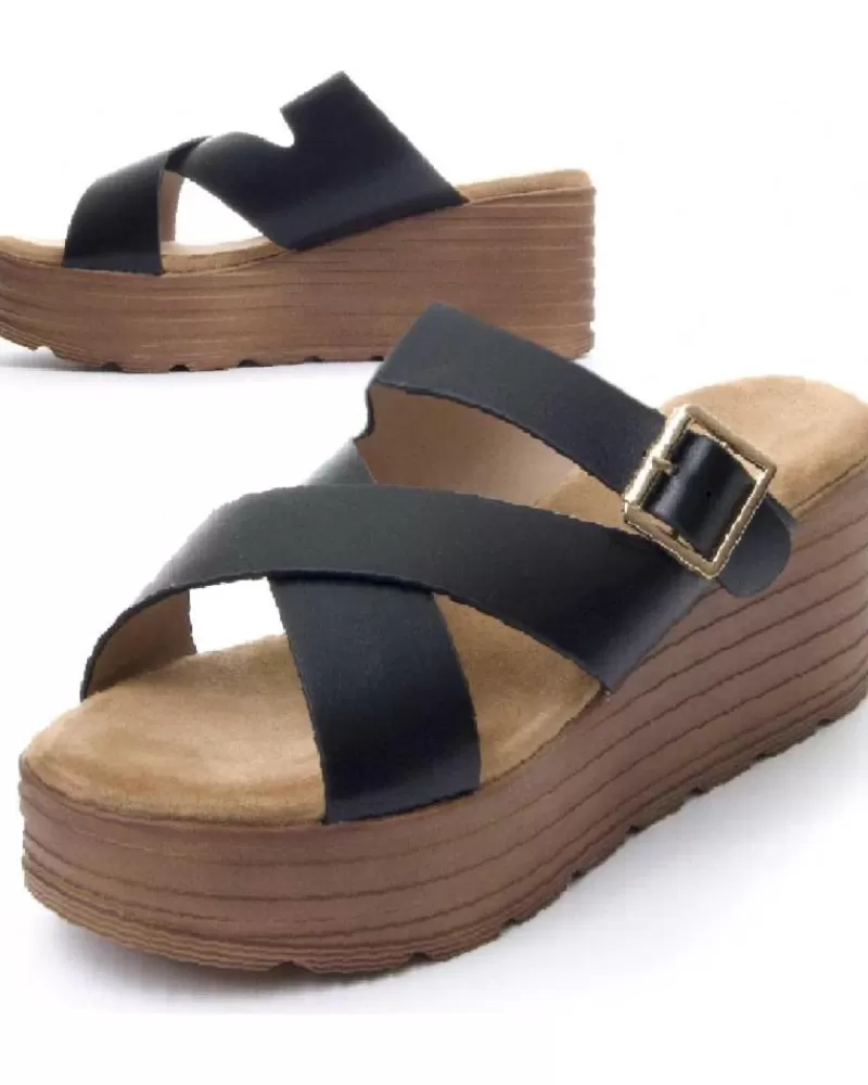 Woman MONTEVITA Woman Sandals Wedsun3 Black