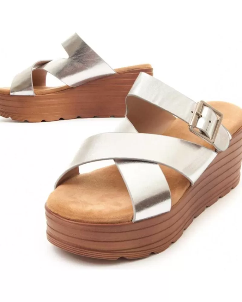 Woman MONTEVITA Woman Sandals Wedsun3 Silver