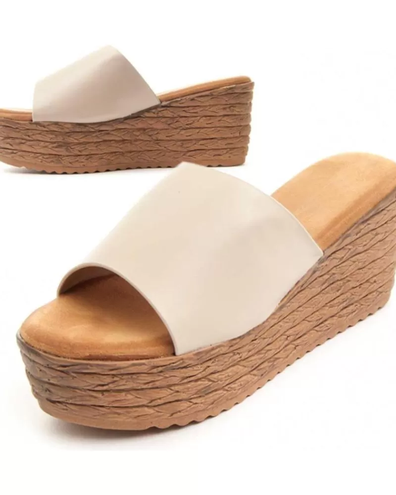 Woman MONTEVITA Woman Sandals Wedsun4 Beige