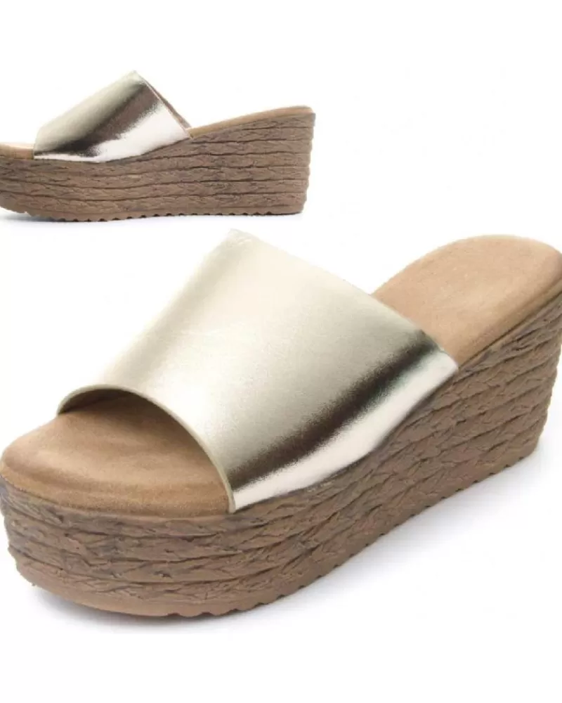 Woman MONTEVITA Woman Sandals Wedsun4 Gold