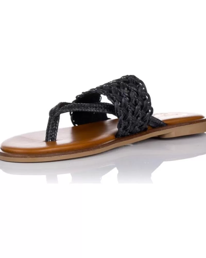 Woman PORRONET Woman Sandals Sandalias Planas 2815 Negras Negro