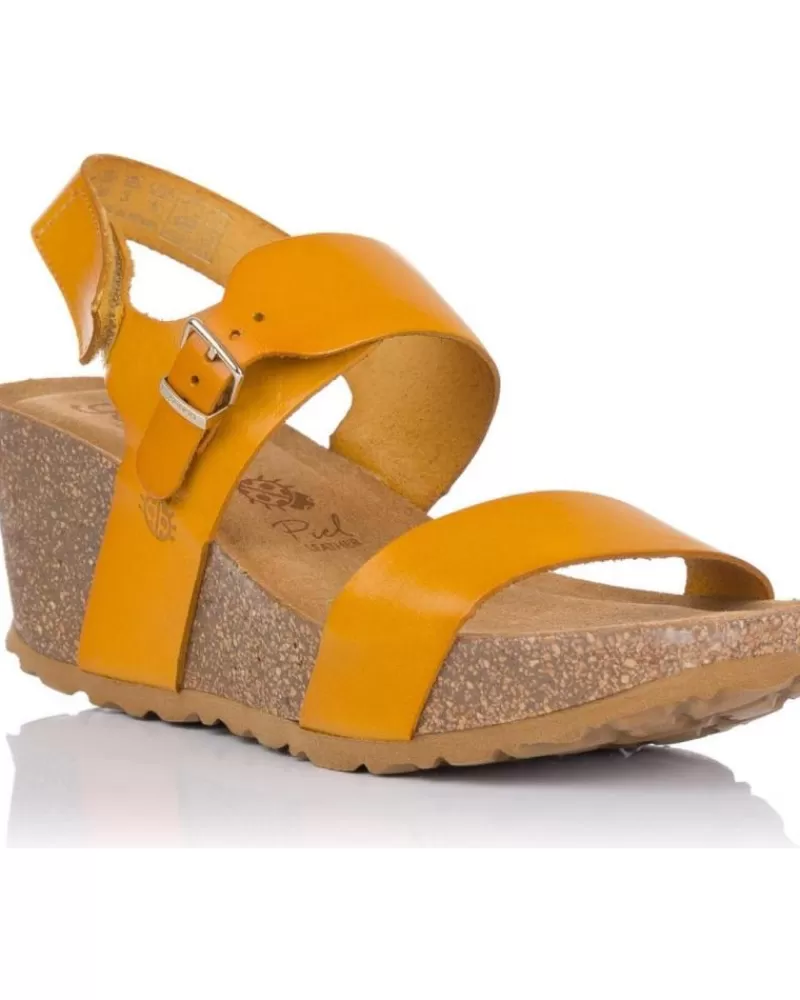 Woman YOKONO Woman Sandals Sandalias Bio Mora 009 Mostaza Beige