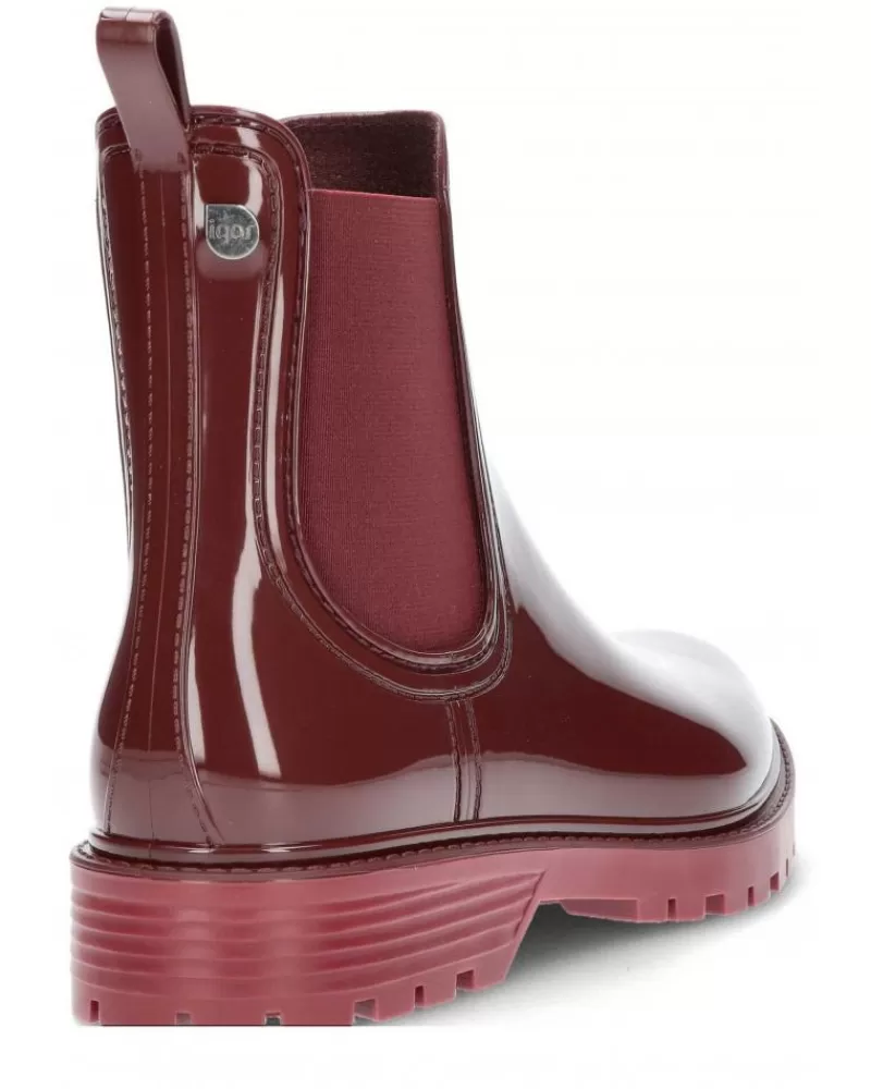 Woman IGOR Woman Wellington Boots Botin De Agua Trak Brillo Mc W10267 Burdeos