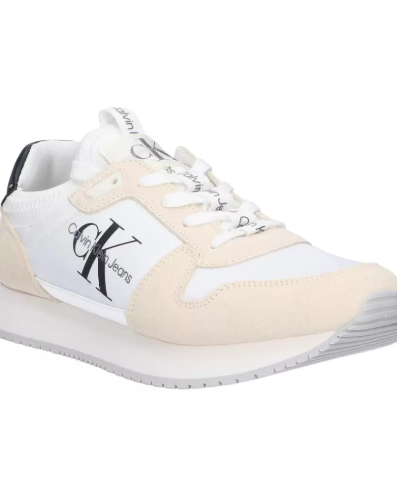Woman CALVIN KLEIN Woman Zapatillas Deporte Yw0Yw00840 Sock Laceup 03A Bright White-Creamy White-Black