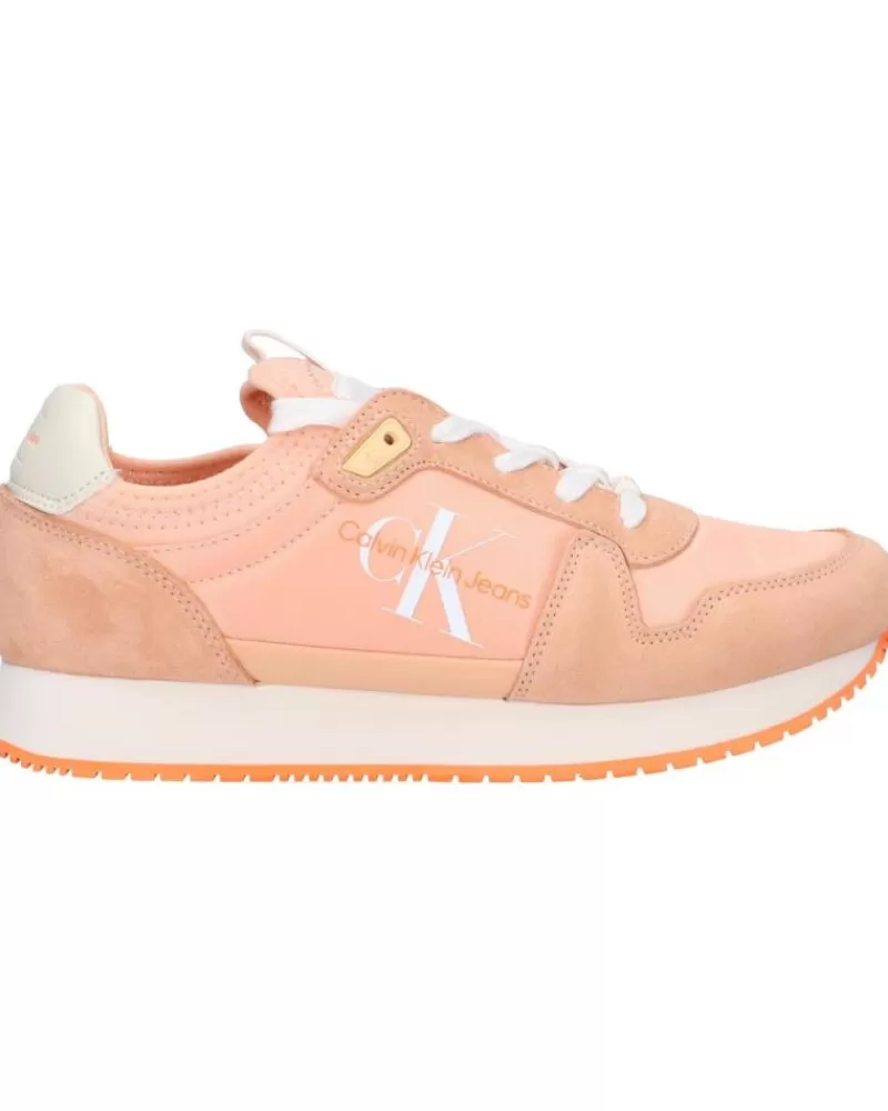 Woman CALVIN KLEIN Woman Zapatillas Deporte Yw0Yw00840 Sock Laceup 0Jl Apricot Ice-Bright White
