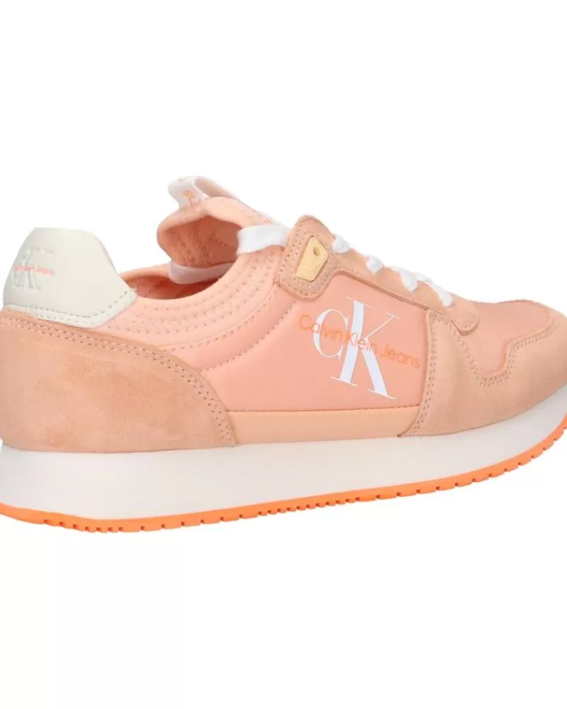 Woman CALVIN KLEIN Woman Zapatillas Deporte Yw0Yw00840 Sock Laceup 0Jl Apricot Ice-Bright White