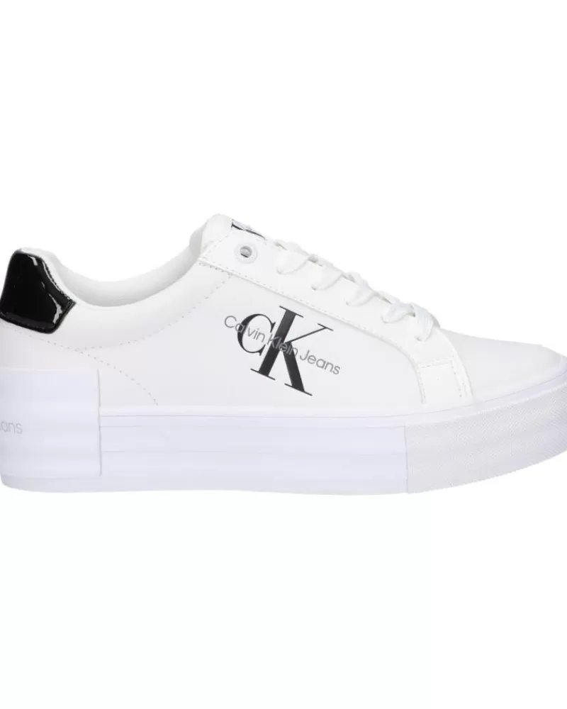 Woman CALVIN KLEIN Woman Zapatillas Deporte Yw0Yw01294 Bold Vulc Flatf 01W Bright White-Black