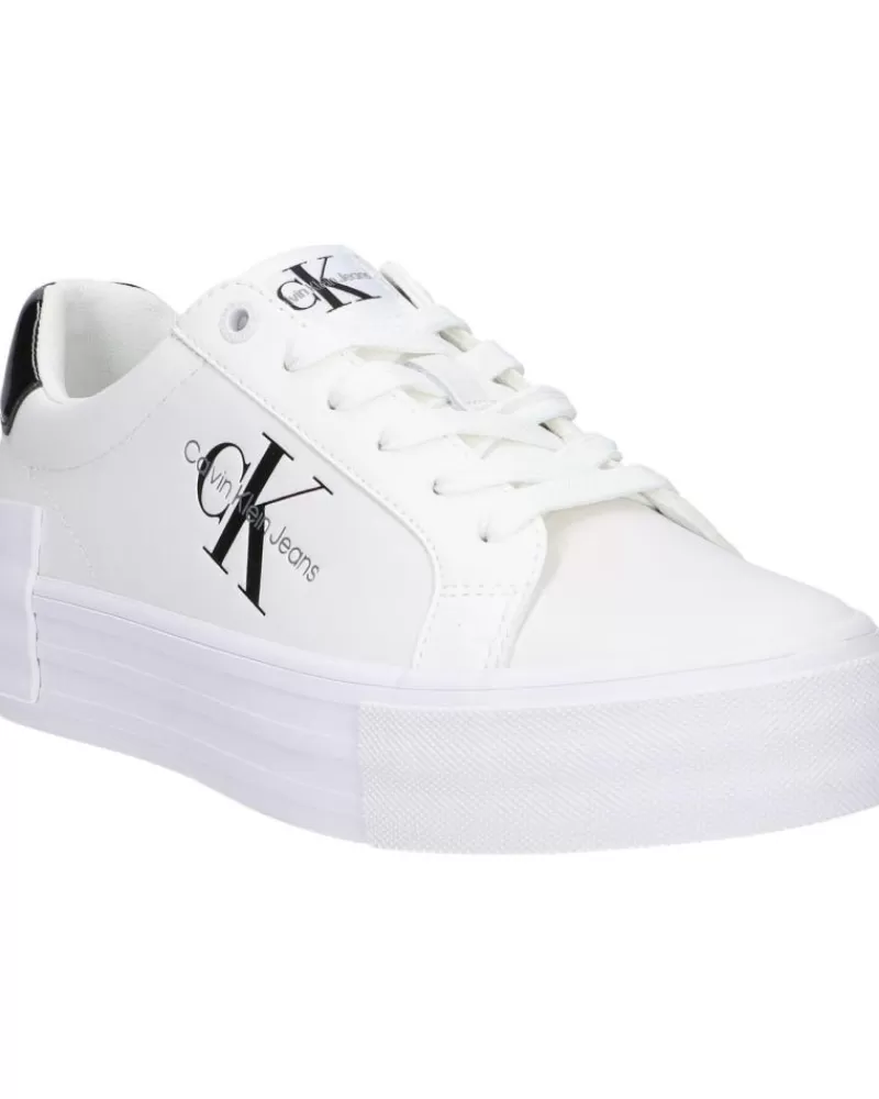 Woman CALVIN KLEIN Woman Zapatillas Deporte Yw0Yw01294 Bold Vulc Flatf 01W Bright White-Black