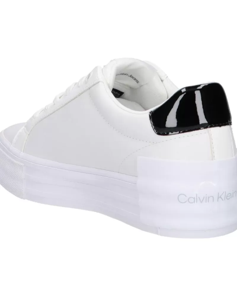 Woman CALVIN KLEIN Woman Zapatillas Deporte Yw0Yw01294 Bold Vulc Flatf 01W Bright White-Black