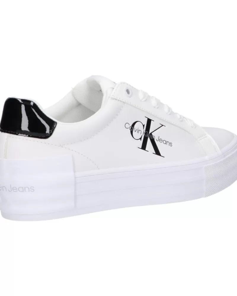 Woman CALVIN KLEIN Woman Zapatillas Deporte Yw0Yw01294 Bold Vulc Flatf 01W Bright White-Black