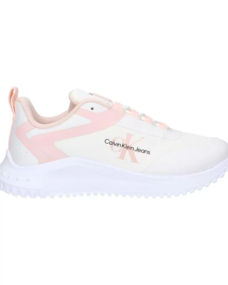 Woman CALVIN KLEIN Woman Zapatillas Deporte Yw0Yw01442 Eva Runner Low 01U Bright White-Peach Blush
