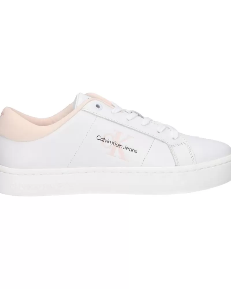 Woman CALVIN KLEIN Woman Zapatillas Deporte Yw0Yw01444 Classic Cupsole 01U Bright White-Peach Blush