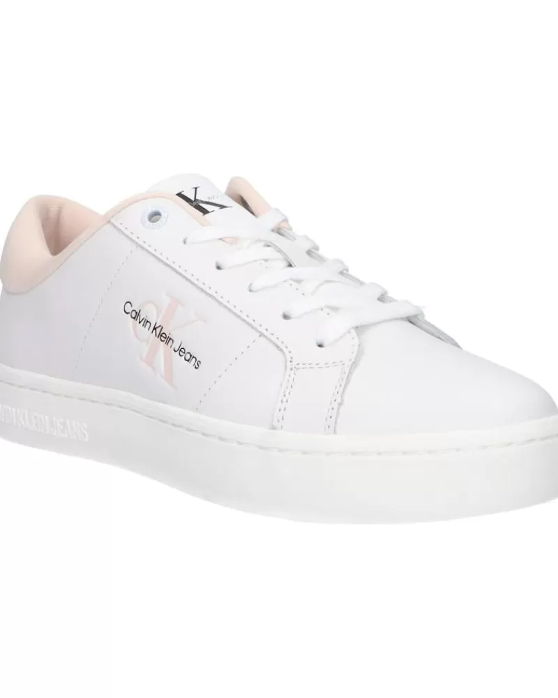 Woman CALVIN KLEIN Woman Zapatillas Deporte Yw0Yw01444 Classic Cupsole 01U Bright White-Peach Blush