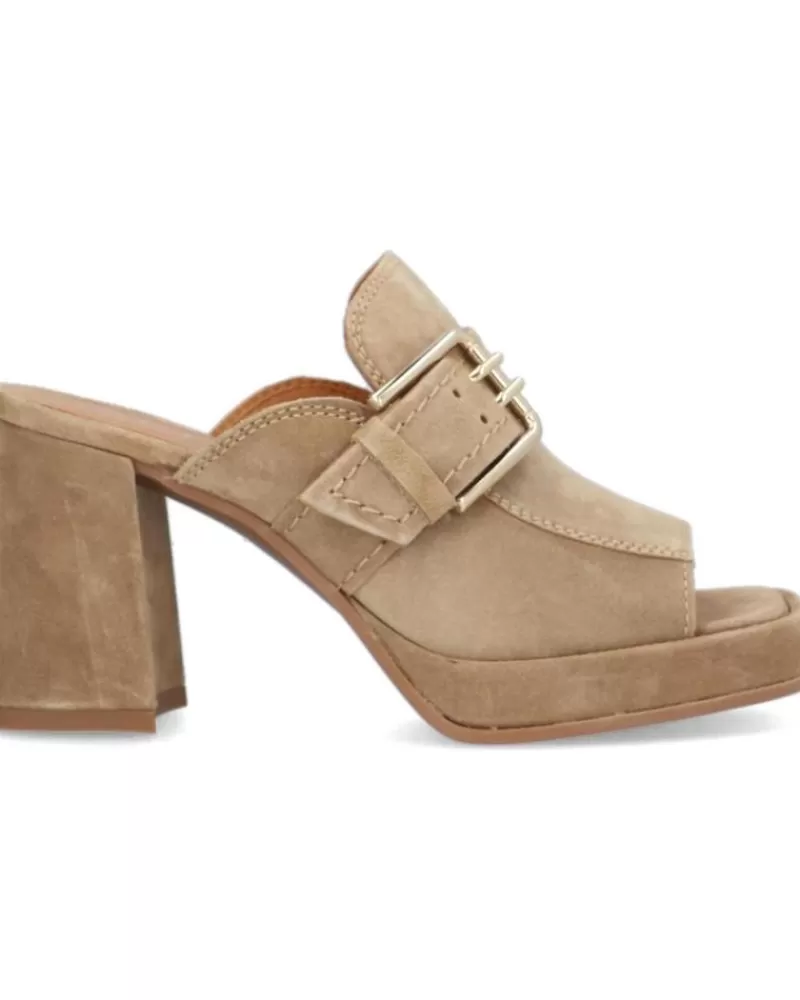 Woman ALPE Woman Zapatos De Tacon Sandalias Mujer Chiara Cuero 2567 Camel
