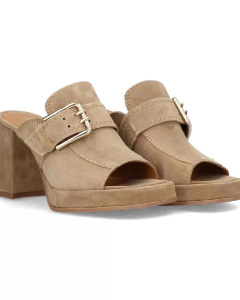 Woman ALPE Woman Zapatos De Tacon Sandalias Mujer Chiara Cuero 2567 Camel