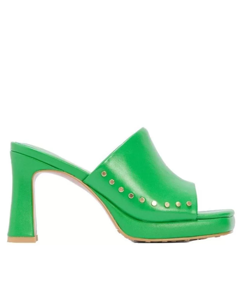 Woman CUPLE Woman Zapatos De Tacon Zueco Tachas 107105-001 Verde