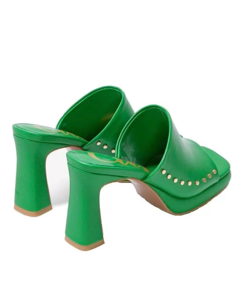 Woman CUPLE Woman Zapatos De Tacon Zueco Tachas 107105-001 Verde