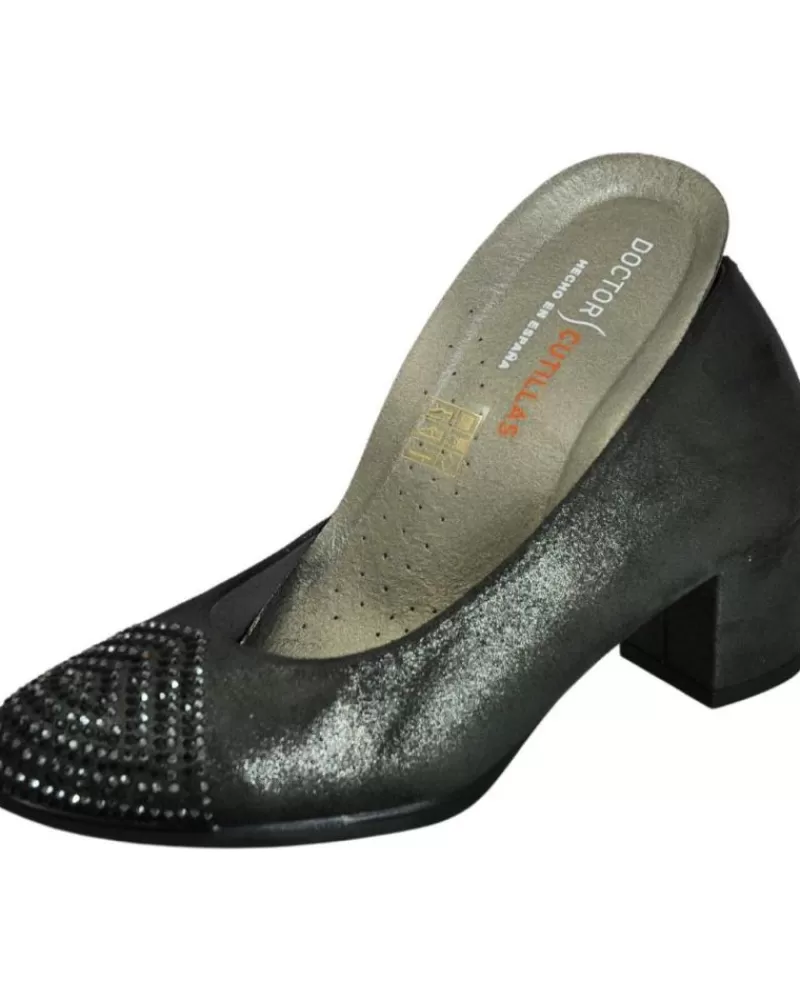 Woman D`CUTILLAS Woman Zapatos De Tacon Doctor Utillas - Zapato De Tacon Mujer Corte Salon Ancho Antracita