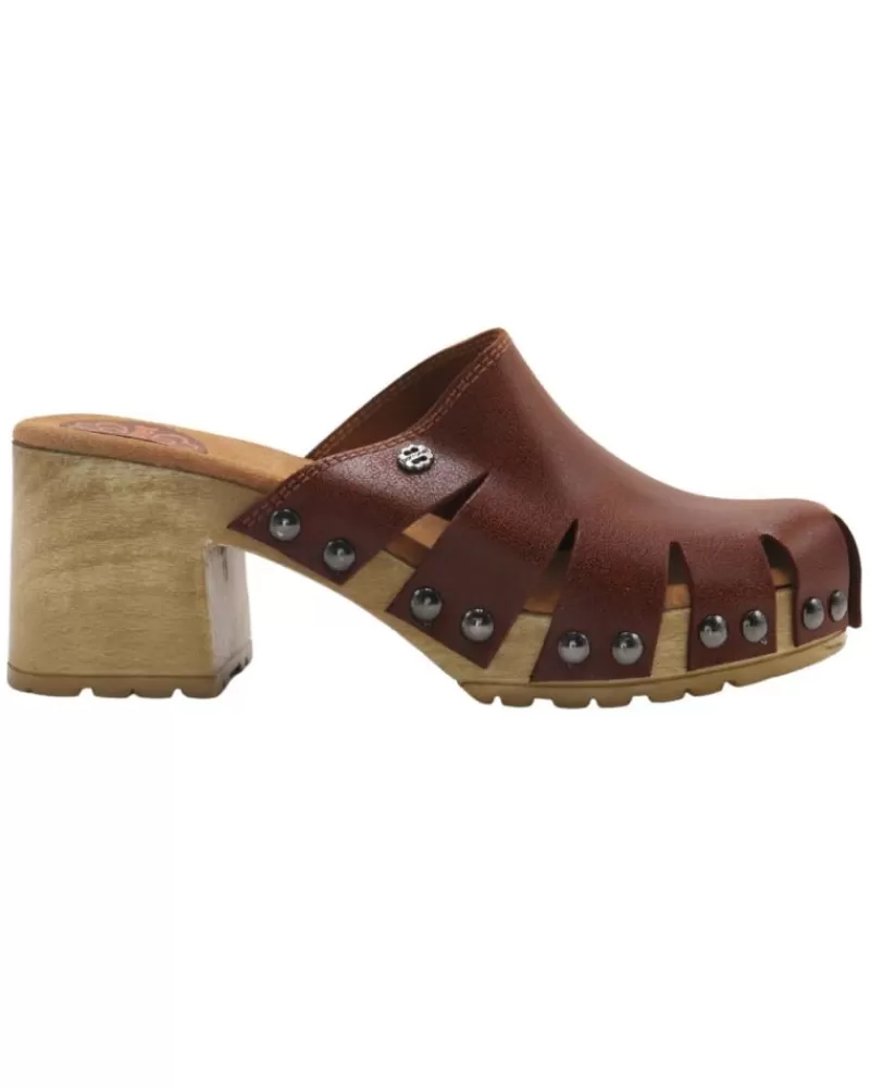 Woman PORRONET Woman Zapatos De Tacon Zueco 2981 Cuero