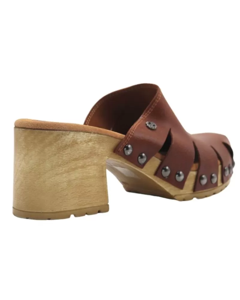 Woman PORRONET Woman Zapatos De Tacon Zueco 2981 Cuero